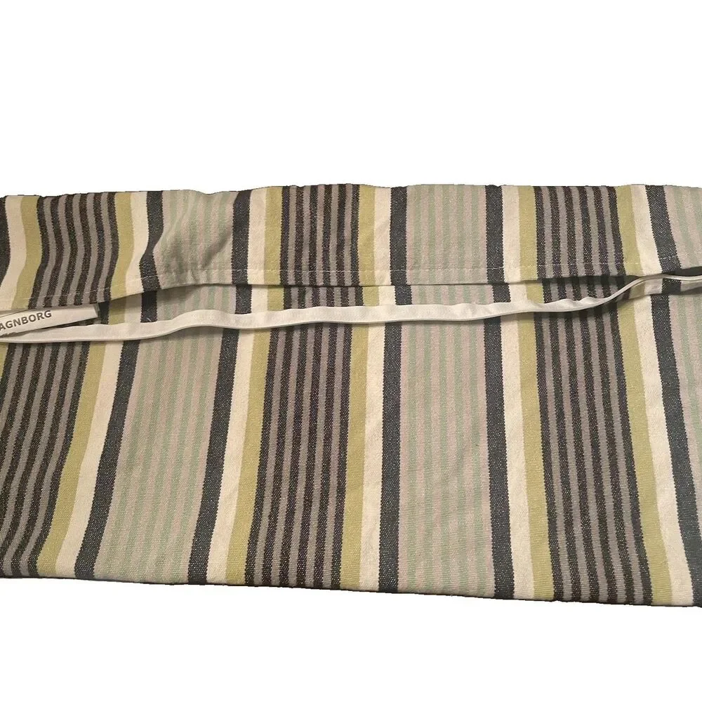 Set IKEA RAGNBORG Striped Lumbar Pillow Rectangle Covers Green Grey Earthy MCM